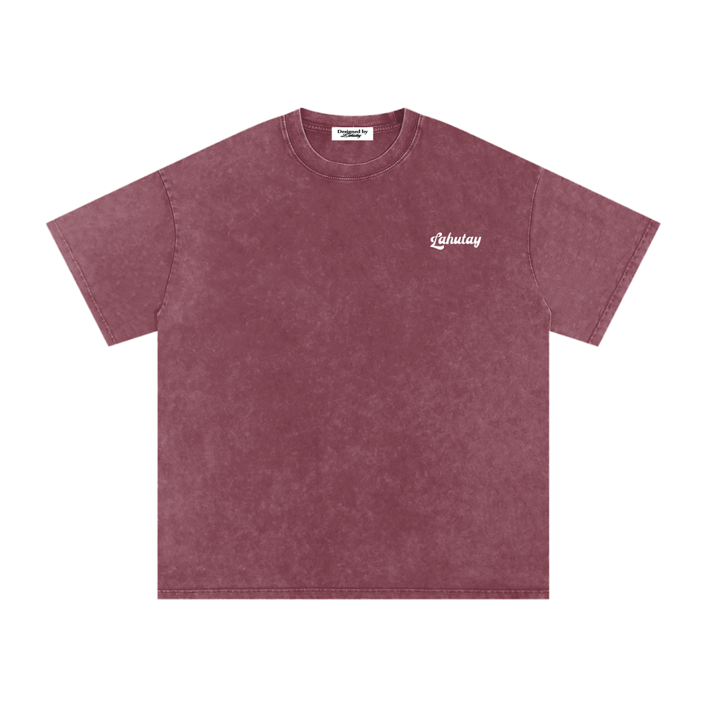 Lahutay Classic Oversized Snow-Wash Tee - Merlot Wash