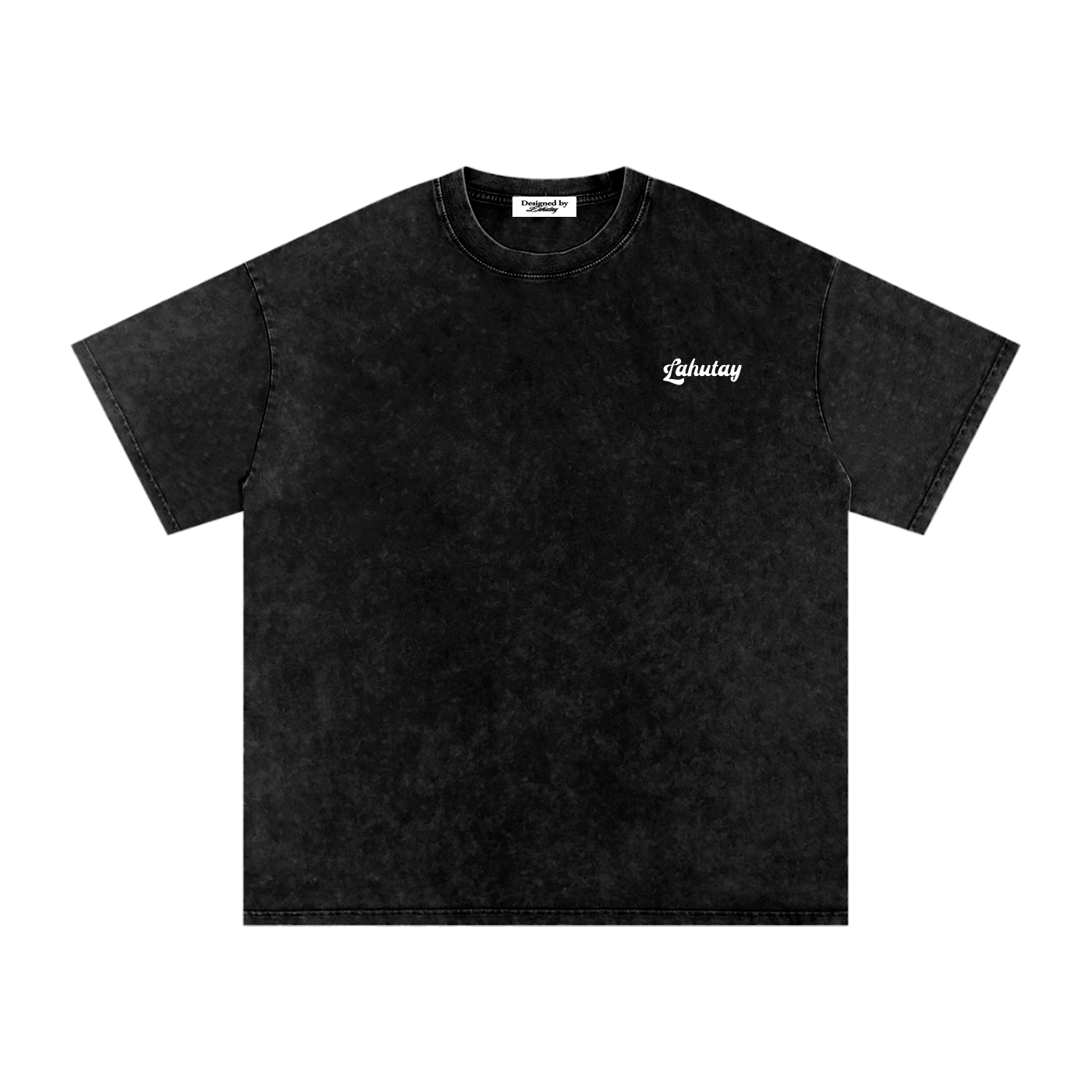 Lahutay Classic Oversized Snow-Wash Tee — Obsidian Wash