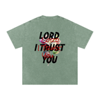 Lahutay Classic Oversized Snow-Wash Tee — Verdant Sage