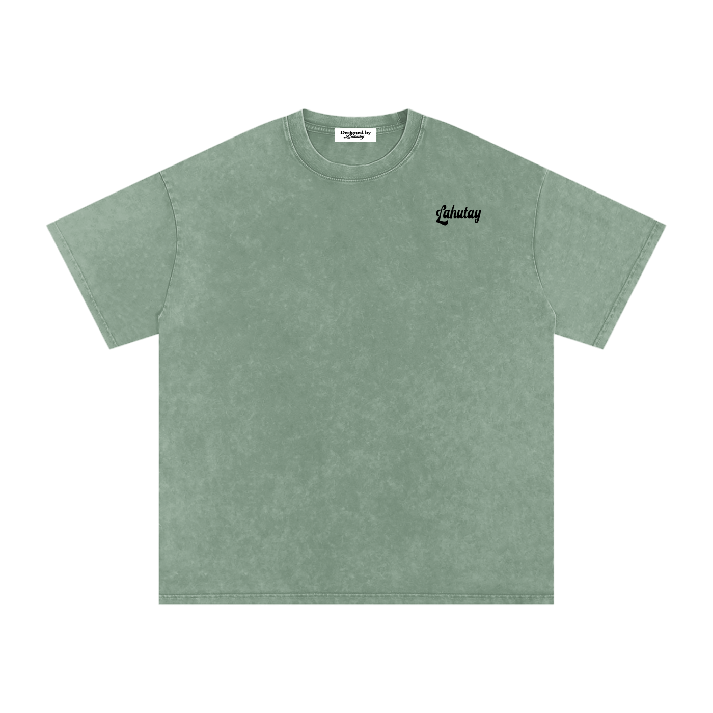 Lahutay Classic Oversized Snow-Wash Tee — Verdant Sage
