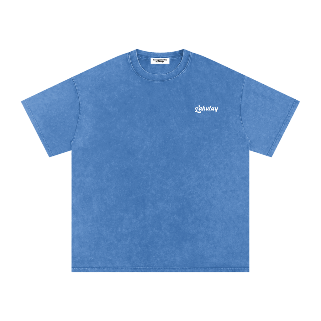 Lahutay Classic Oversized Snow-Wash Tee - Glacial Blue